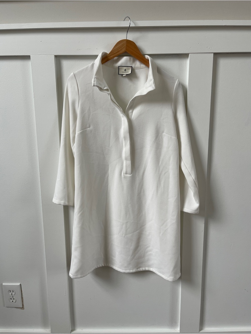 Tuckernuck White Collared Shift Dress | Size Small